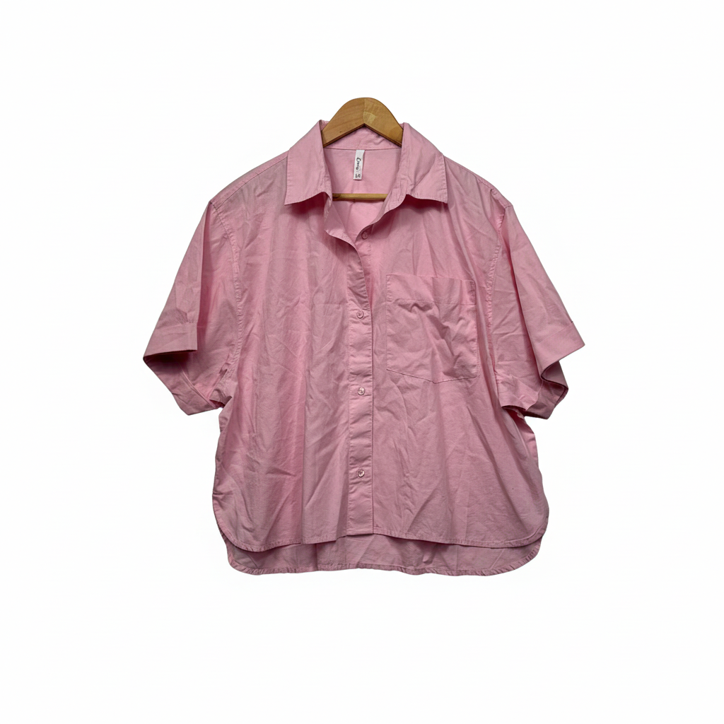 Grace pink short sleeve shirt back view