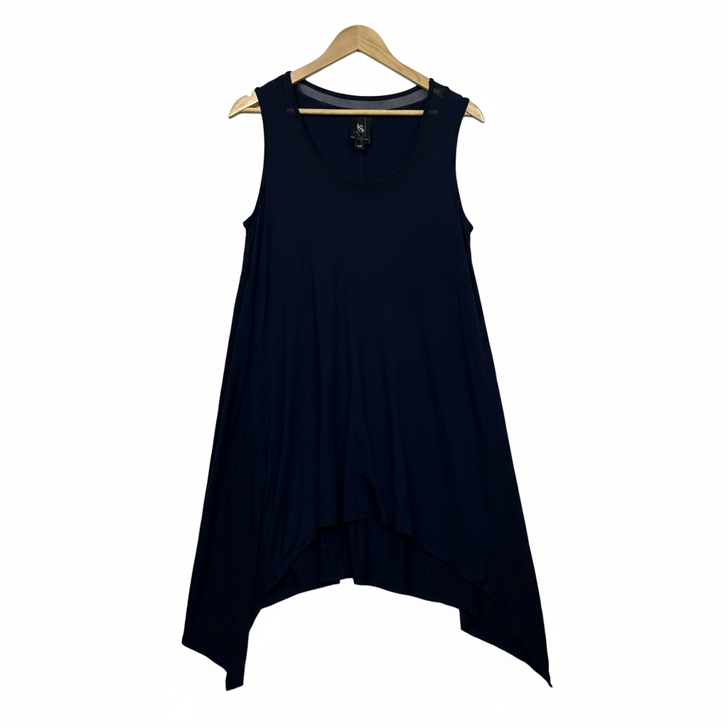 TS navy asymmetric tunic dress size XXS front view