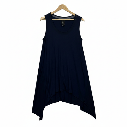 TS navy asymmetric tunic dress size XXS front view
