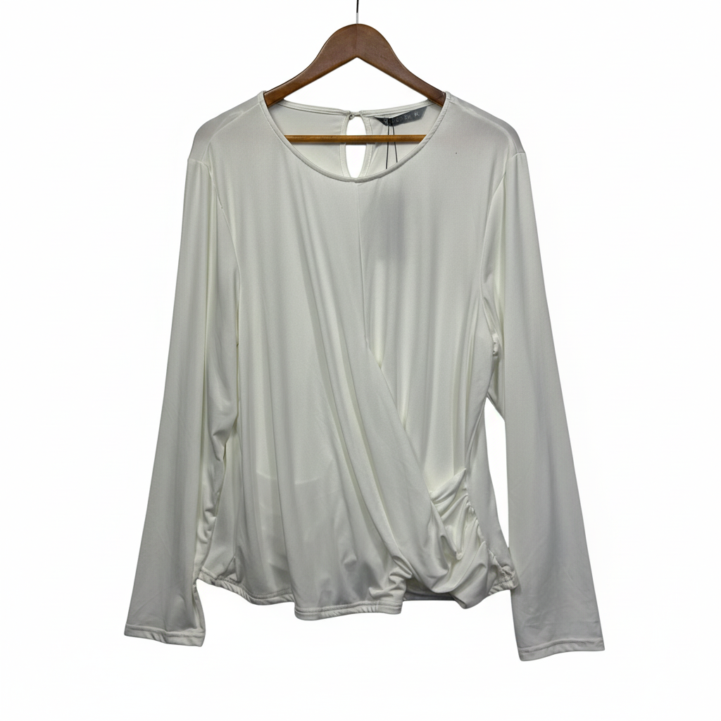 Katies White Faux Wrap Top - Size XXL