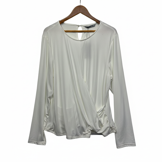 Katies White Faux Wrap Top - Size XXL