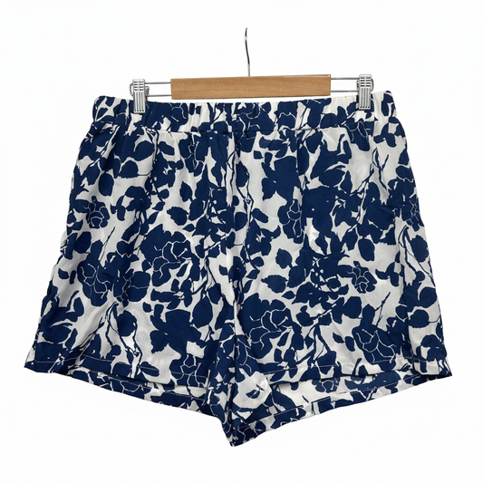 Shein Navy and White Floral Shorts - Size 1XL