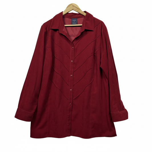 NOW burgundy chevron shirt size 22