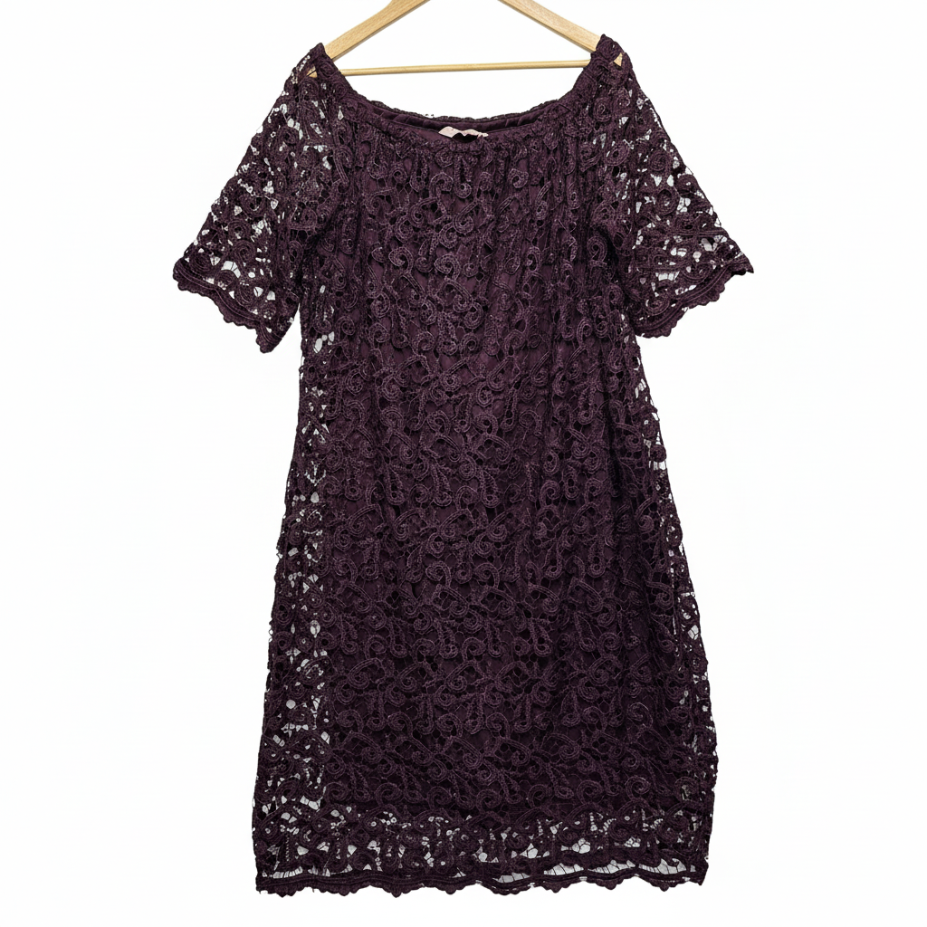 Millers burgundy lace dress front view