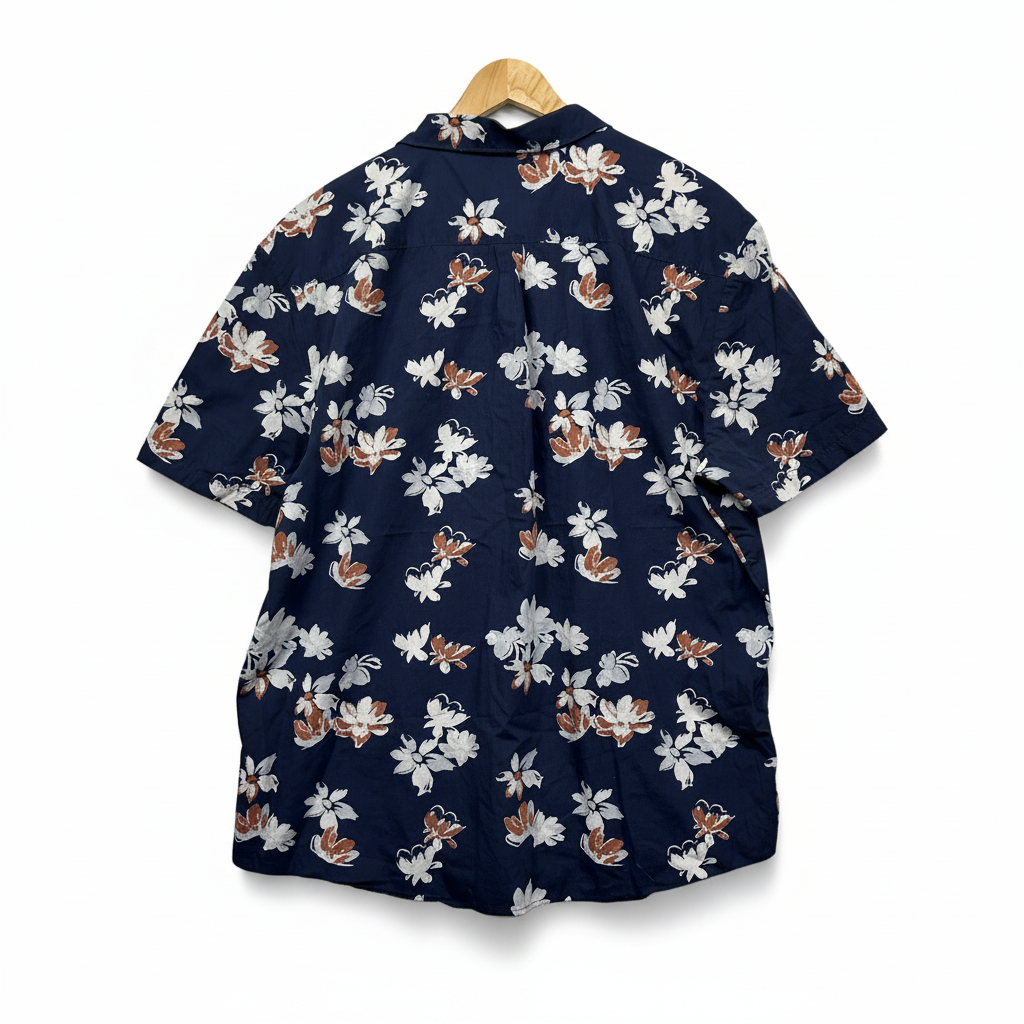 Anko Navy Floral Print Shirt - Back View