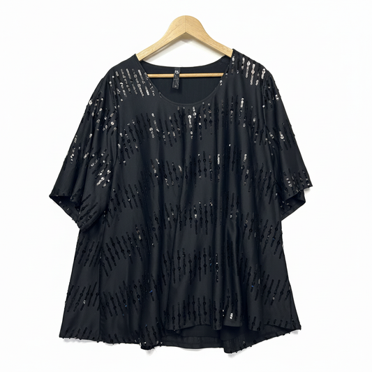 Taking Shape black sequin embellished top size XL