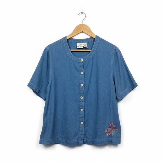 Vintage Koret City Blues Embellished Shirt - Size L