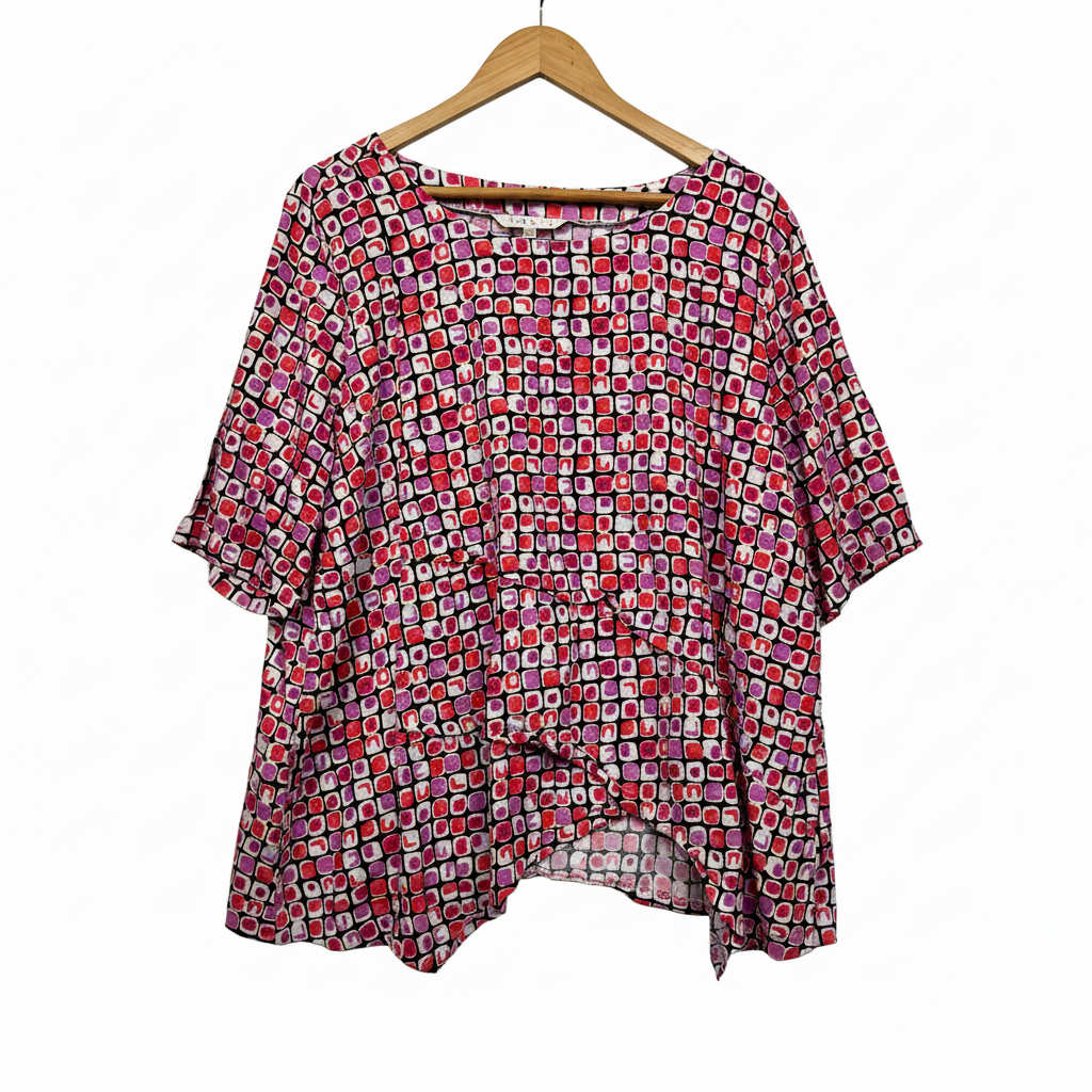 Noni-B Geometric Print Top - Size 18