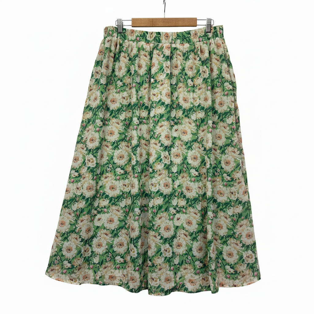 Shein Green Floral Maxi Skirt - Size 2XL