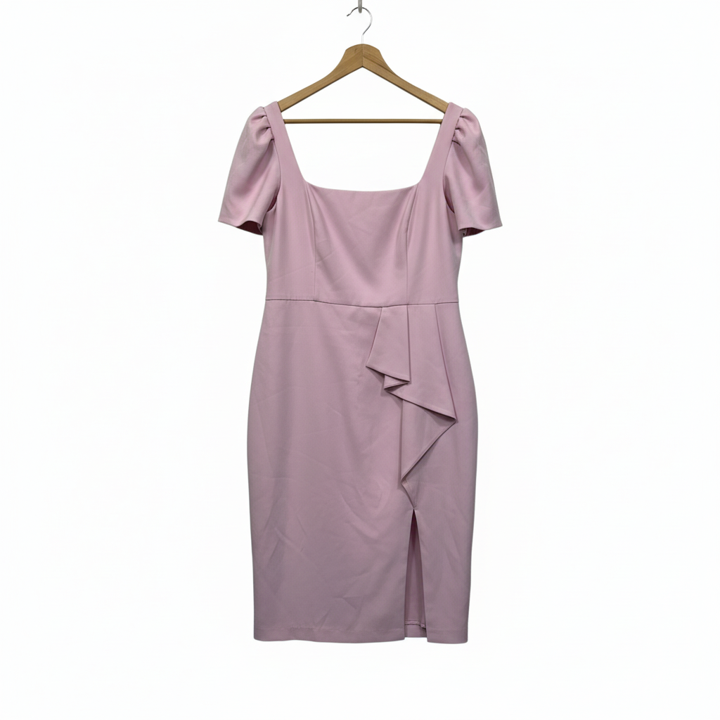 Forever New Emily Square Neck Pink Midi Dress - Size 14