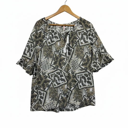 Millers Woman patchwork print top size 18 full view