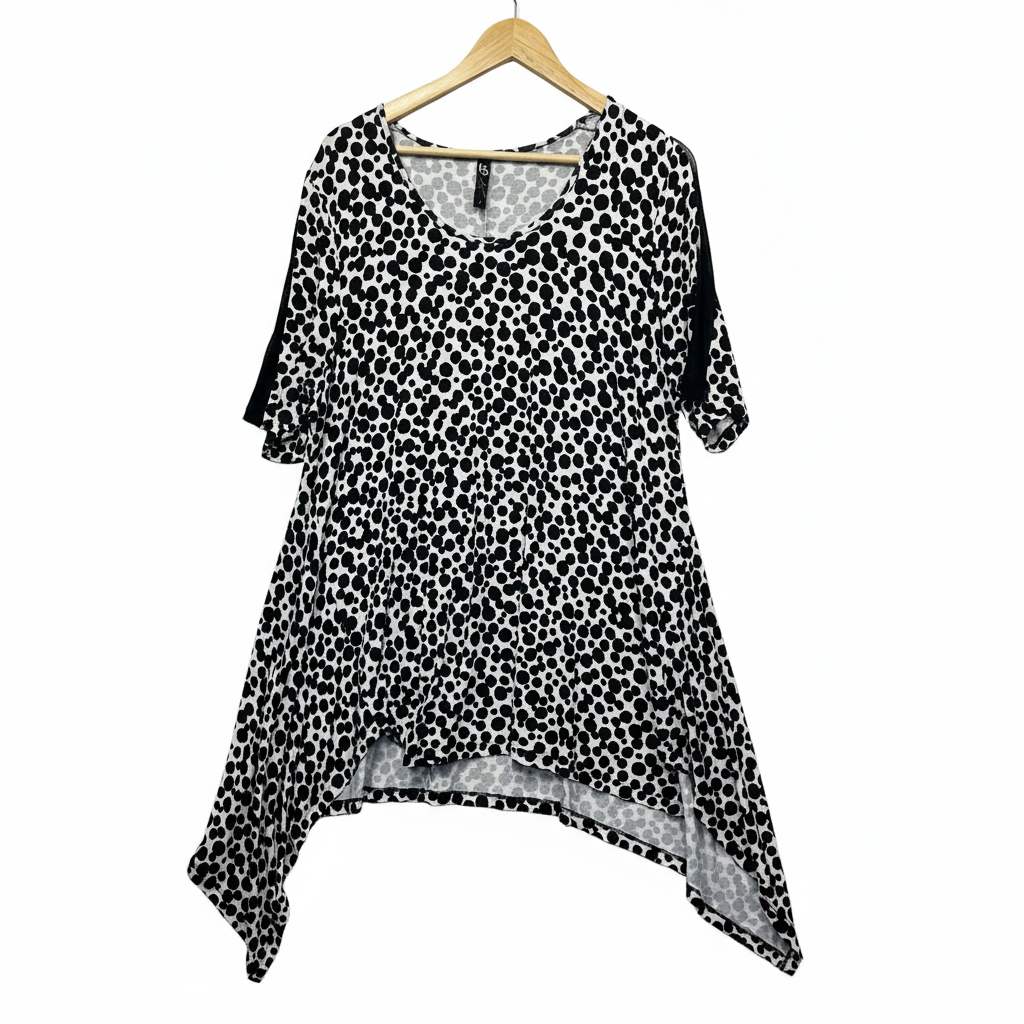 Ts Taking Shape Black and White Animal Print Top Size S