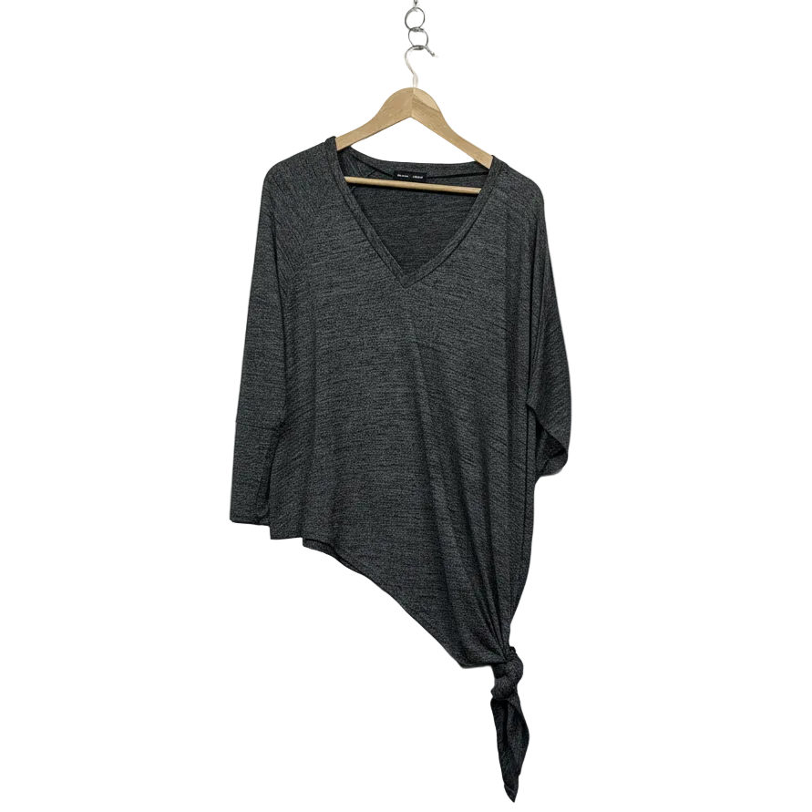 Caroline Morgan Charcoal Grey Asymmetric Top - Size 16