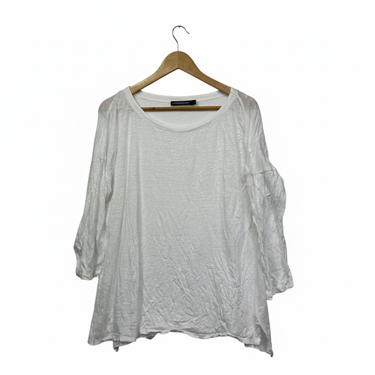 Sportscraft White Linen Top - Size 14