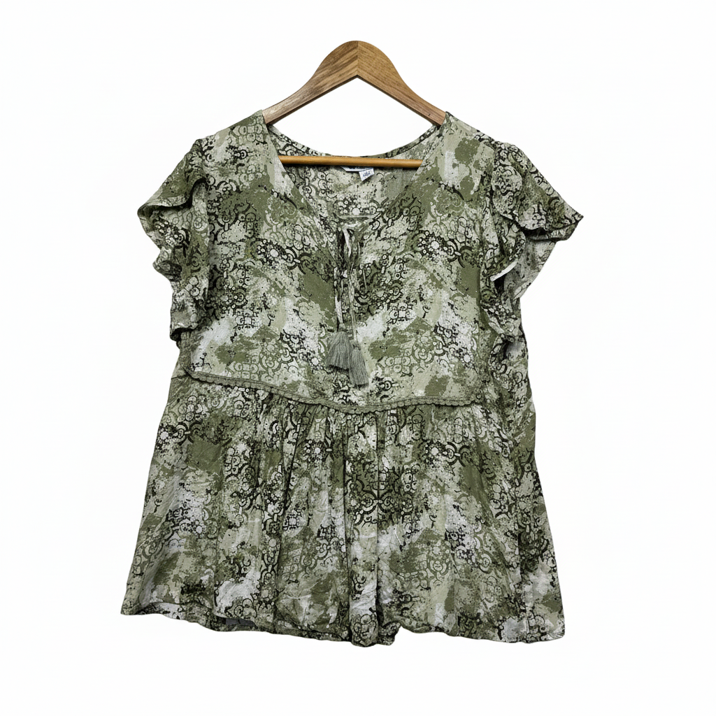 Rockmans Green Smock Top - Size 16