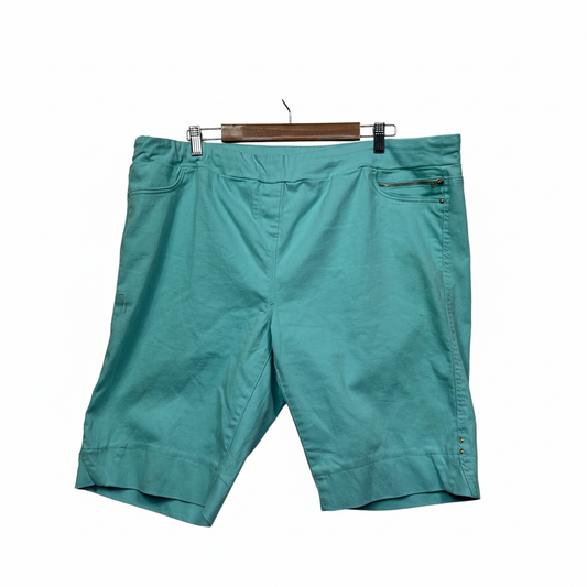 Jeanslers turquoise denim shorts back view