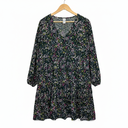 Anko Black Multicoloured Floral Print Dress - Full View