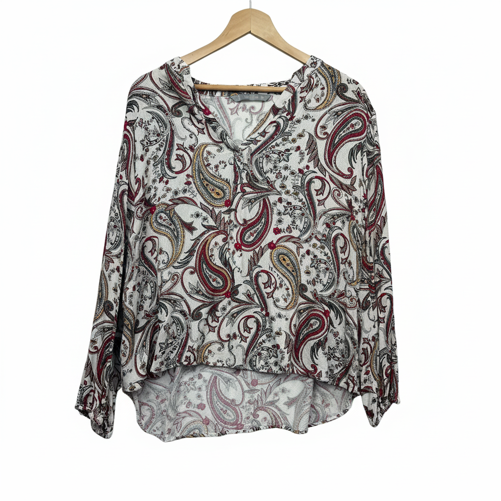 Millers Cream Paisley Long Sleeve Top Size 18