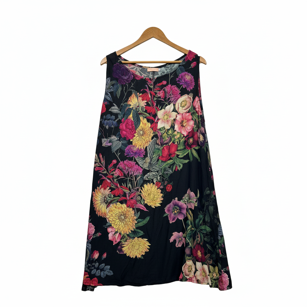 Women's Best Black Floral Print Kimono Size L