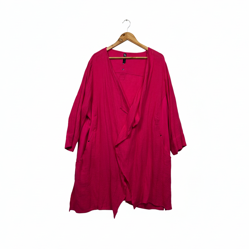 Taking Shape Hot Pink Long Sleeve Tunic Top - Size 22