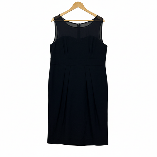 Rsvp Perri Cutten Black Sleeveless Shift Dress - Size 18