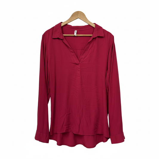 & me Burgundy Long Sleeve Shirt - Size 18