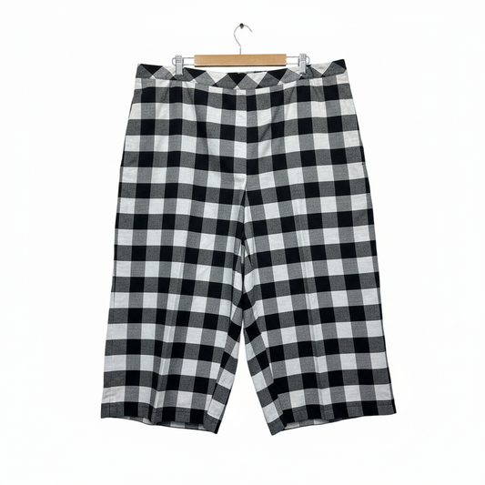 Edited Plus black and white check pants front view