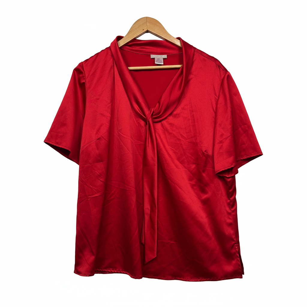 Noni-B Red Short Sleeve Top with Twist Detail - Size 18