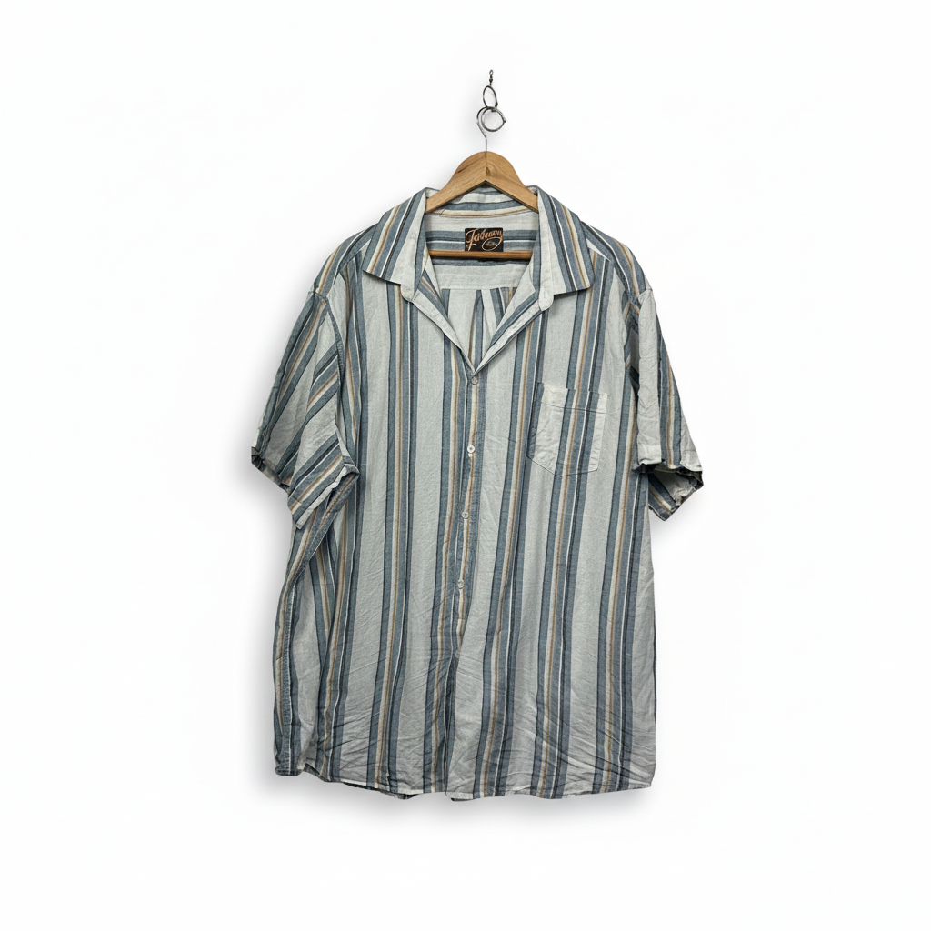Johnny Bigg Grey & White Striped Shirt - Size 5XL