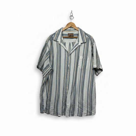 Johnny Bigg Grey & White Striped Shirt - Size 5XL