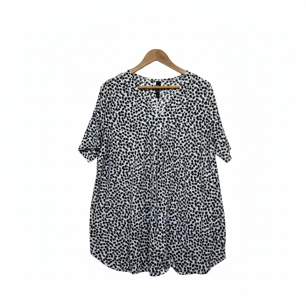Taking Shape Spotted Print Tunic Top - Size 16/S