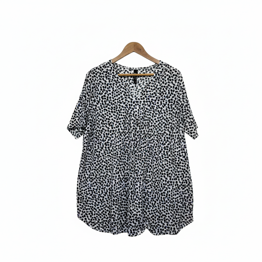 Taking Shape Spotted Print Tunic Top - Size 16/S