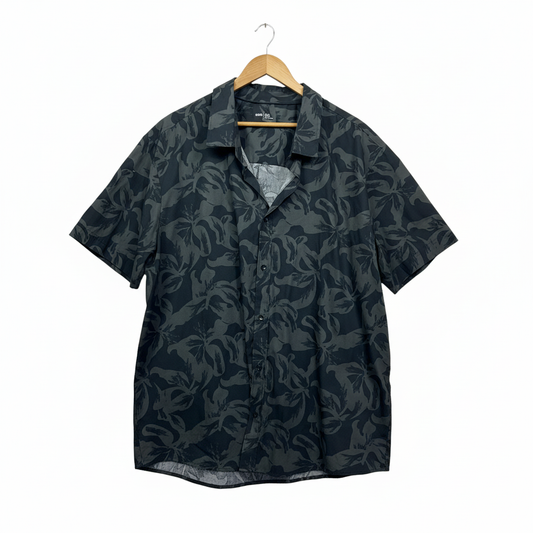 Anko Dark Grey Tropical Print Shirt Size 5XL