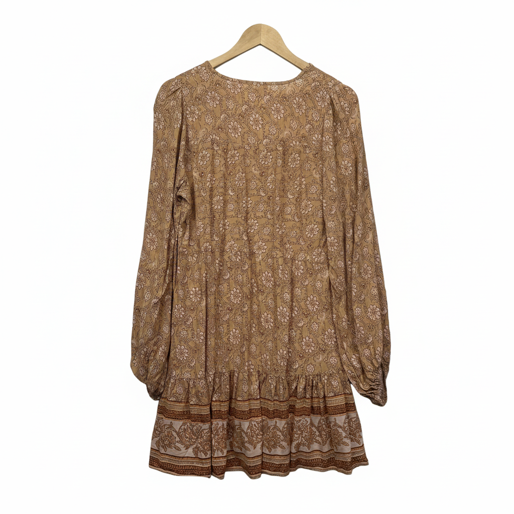 Salty Bright Beige Floral Dress - Brand Label
