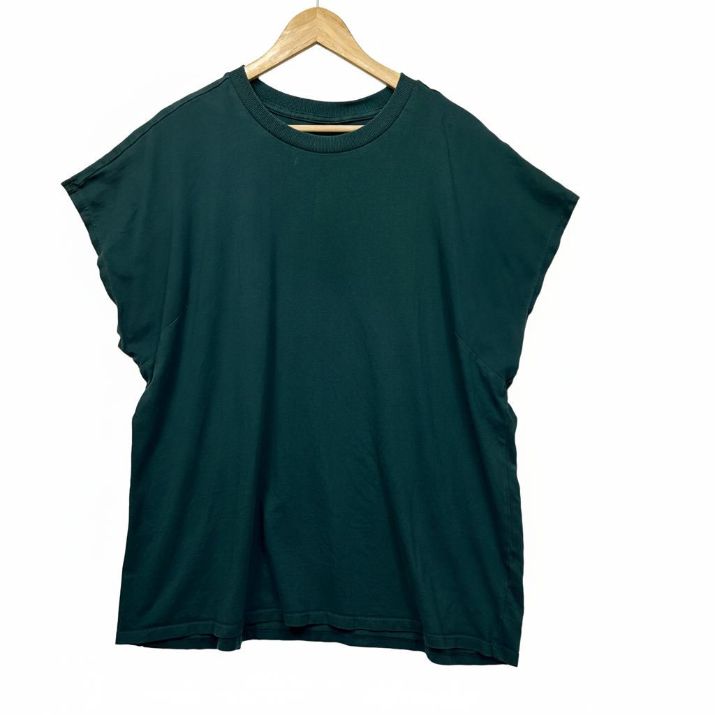 CCX City Chic Green Short Sleeve Boxy Top - Size 18/M