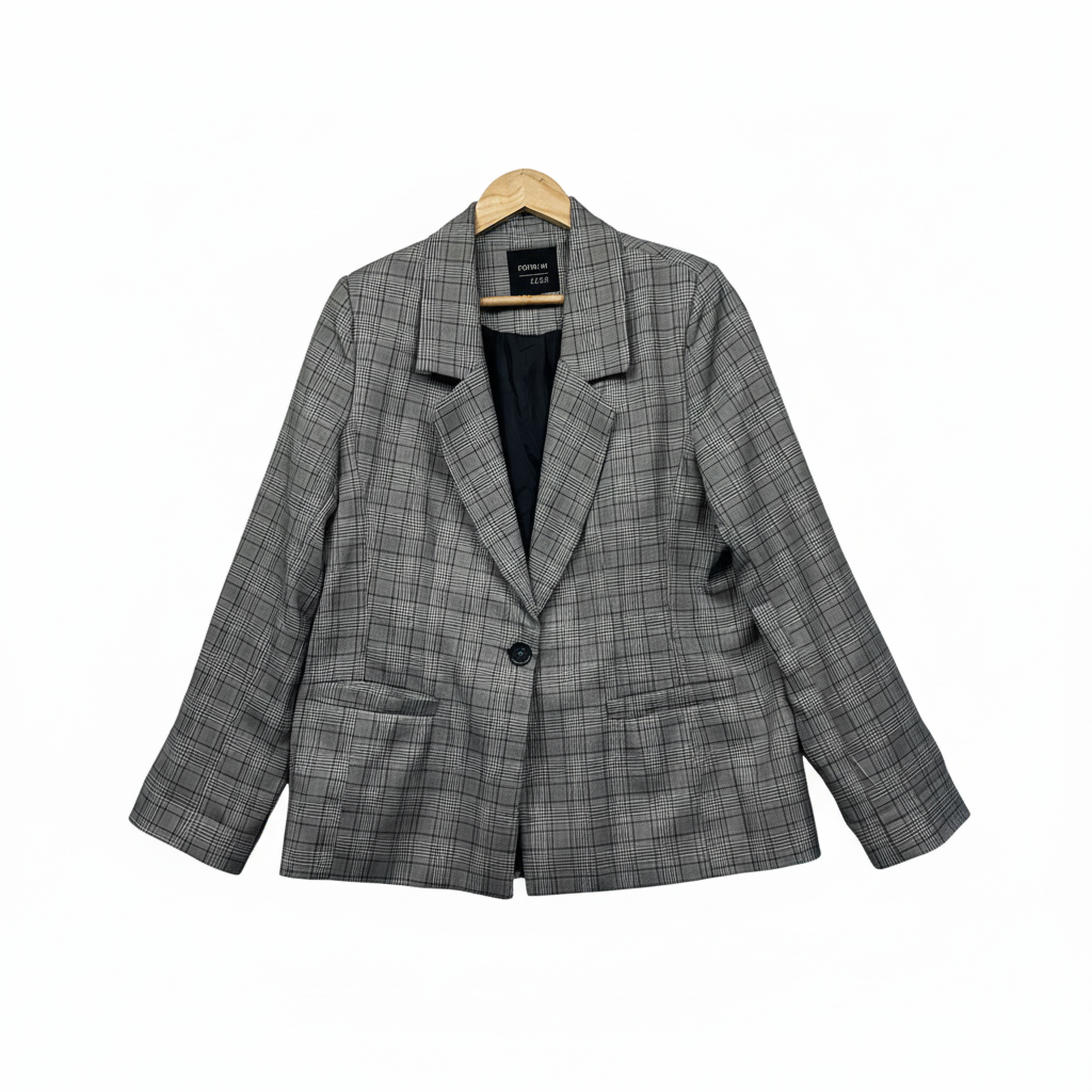 Cotton On Black and White Check Blazer Size 14
