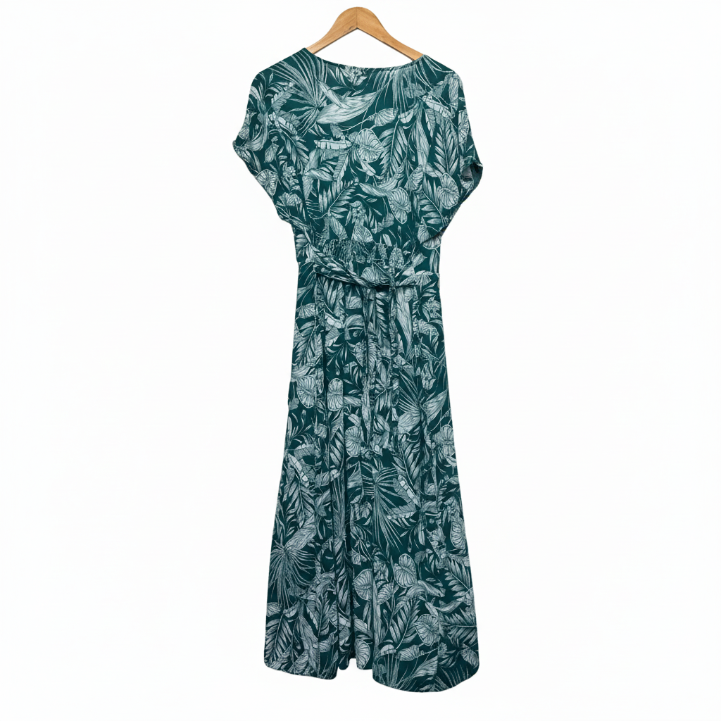 Katies Green Palm Print Top - Brand Label