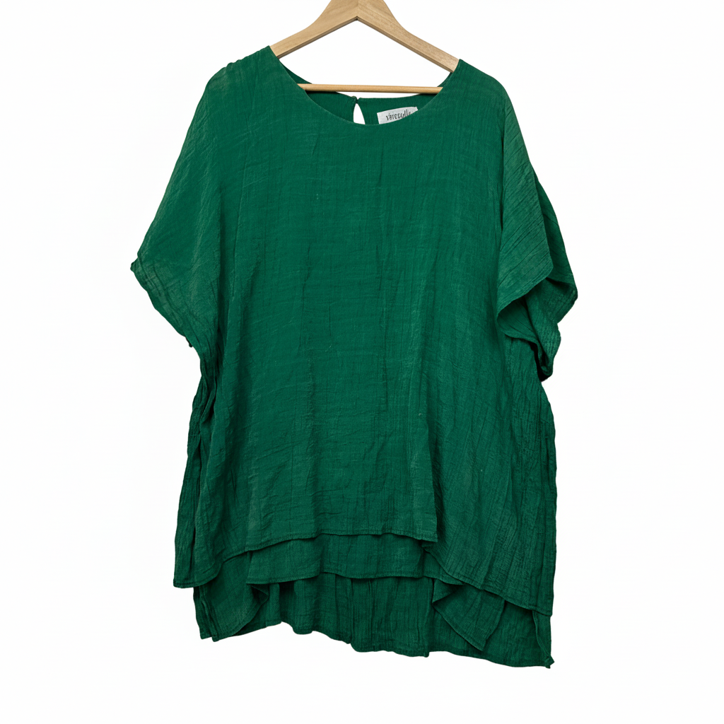 Green textured keyhole top size 18