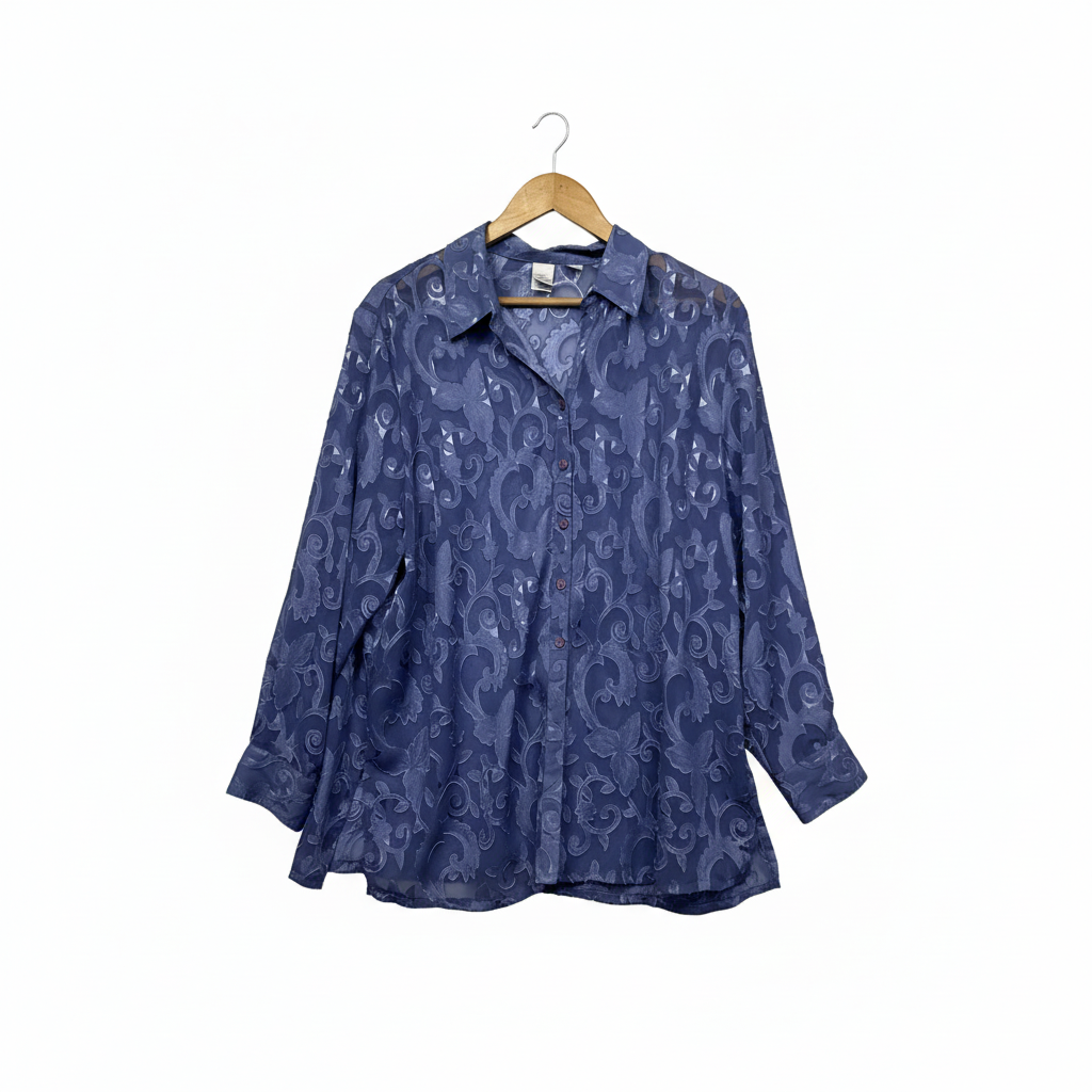 Target navy blue jacquard shirt size 18