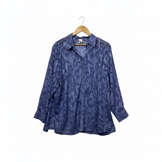 Target navy blue jacquard shirt size 18
