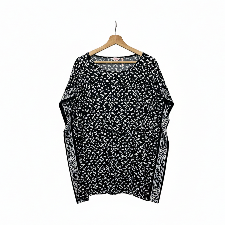Millers Black and White Animal Print Kaftan - Size 18