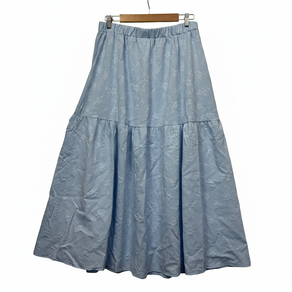 Shein Blue Tiered Maxi Skirt - Size XL