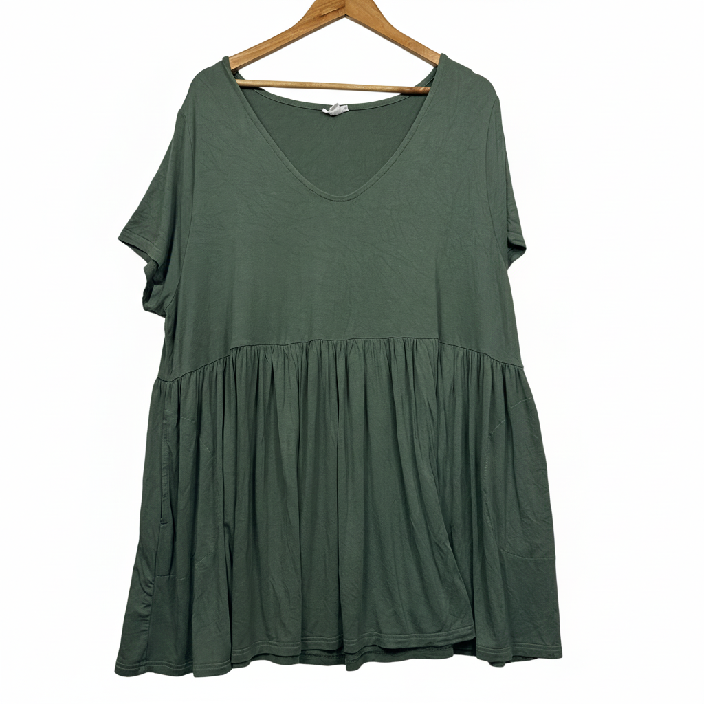 Peach Green Smock Top - Size 18/20