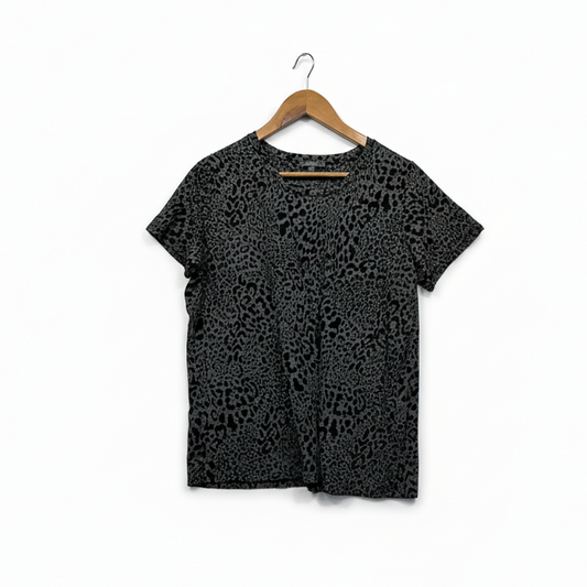 Target Active Grey and Black Leopard Print Top Size 16