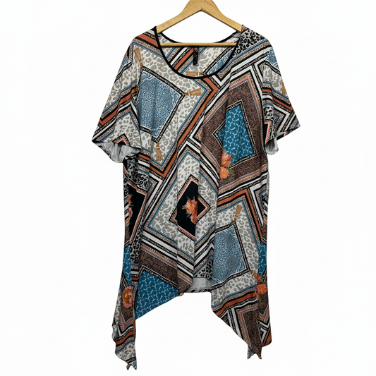 Taking Shape Multicoloured Print Tunic Top - Size 22/XL