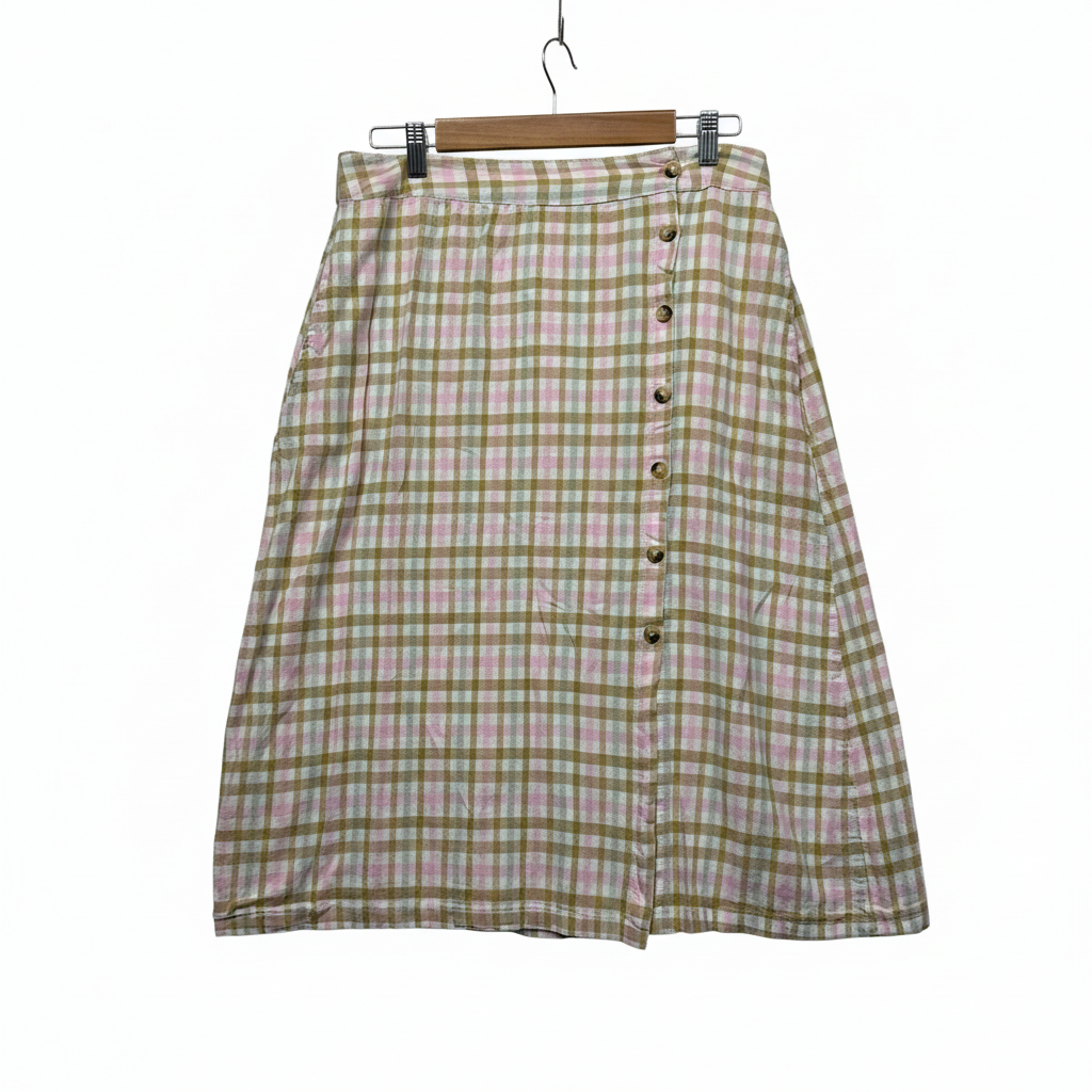 &me Multicoloured Check Midi Skirt - Size 16