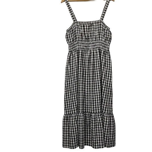 Lily Loves Brown and White Gingham Check Tiered Skirt Size 18