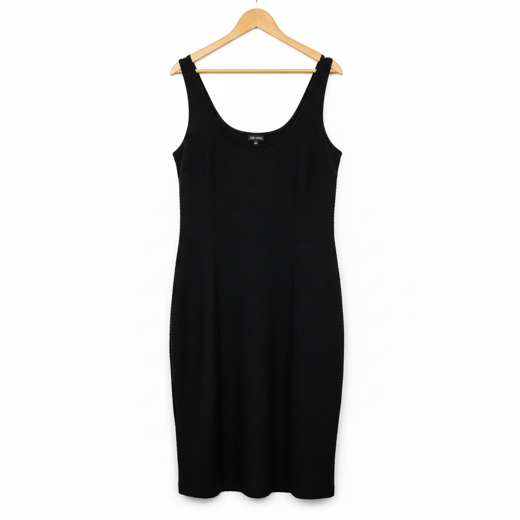 City Chic black textured bodycon dress front view
