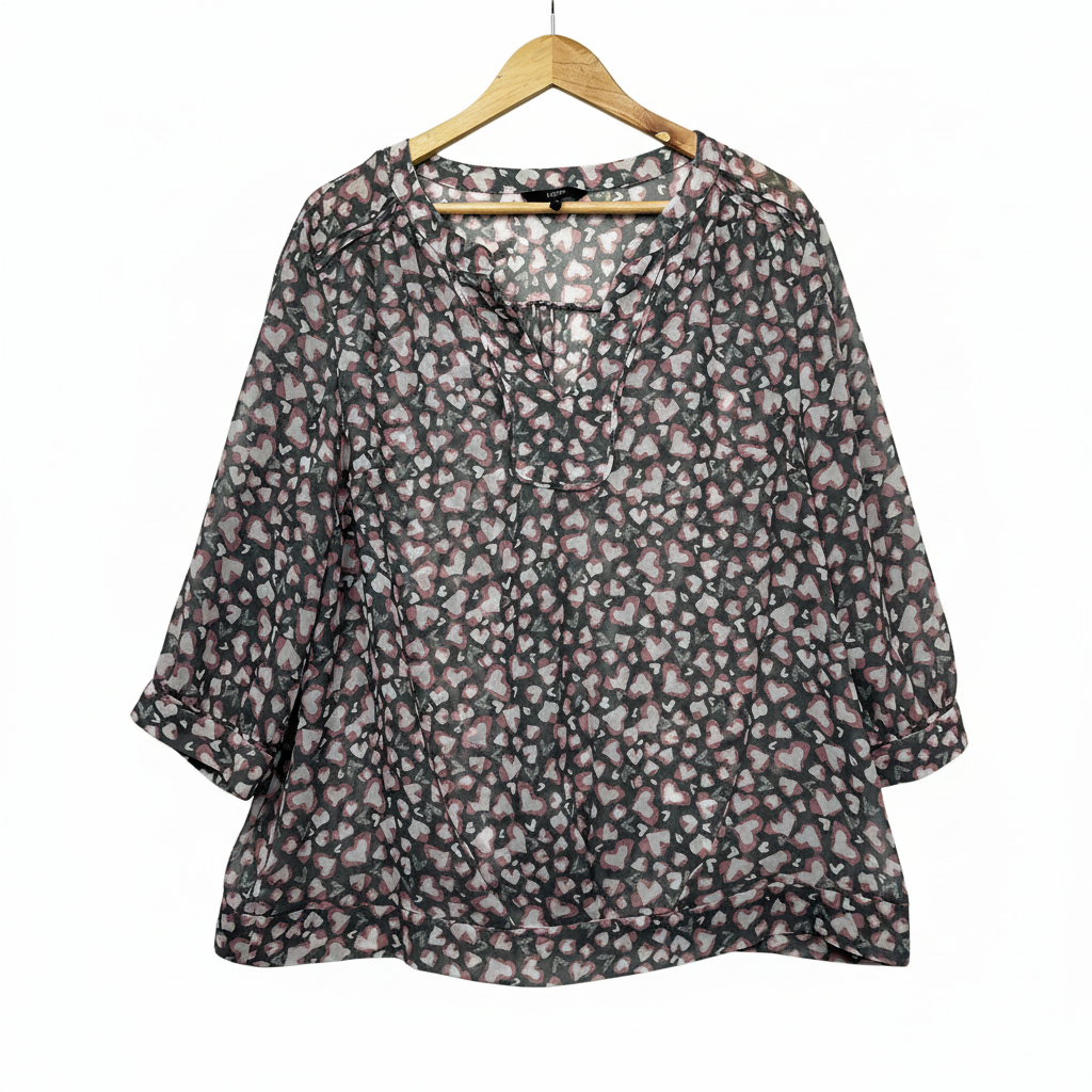 Next Leopard Print Top with 3/4 Sleeves - Size 18