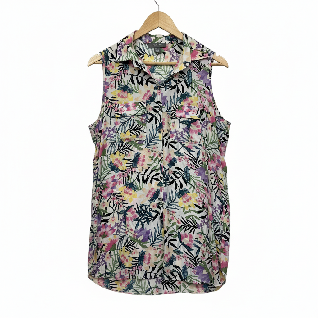 Primark multicoloured tropical floral shirt front view